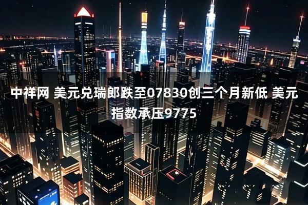 中祥网 美元兑瑞郎跌至07830创三个月新低 美元指数承压9775